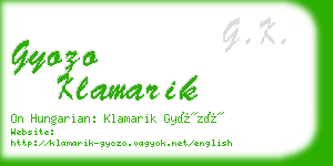 gyozo klamarik business card